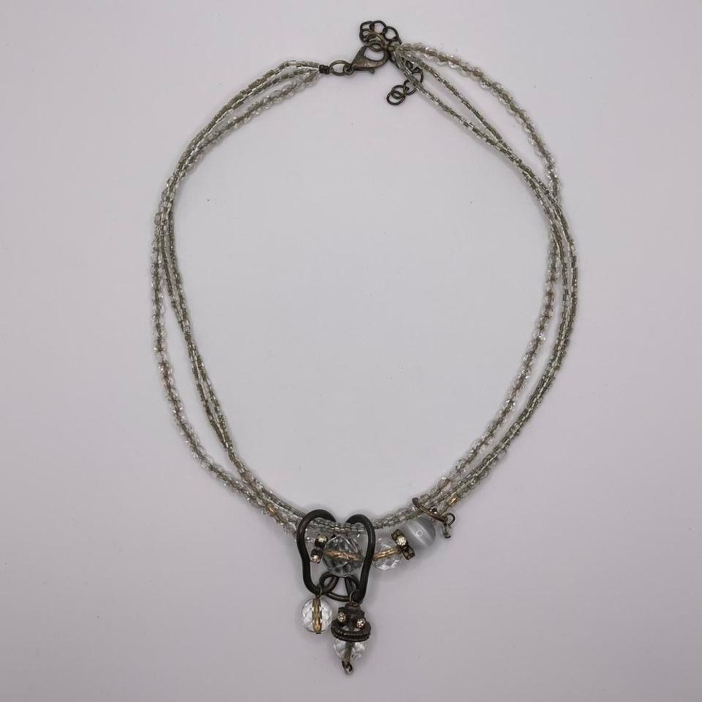 VTG Y2K Boho Charm Necklace‎ Silver Tone Eclectic Artisan Cottagecore Steampunk